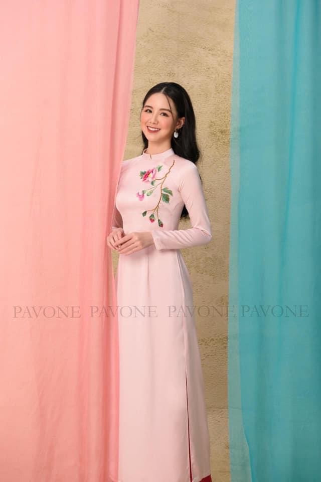 Áo dài lụa tây thi thêu cao cấp (chỉ áo)
