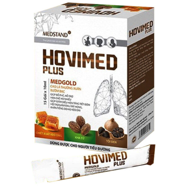 Hovimed Plus, hỗ trợ bổ phế, hạn chế ho nhiều, giảm đau rát họng, khản tiếng do ho kéo dài