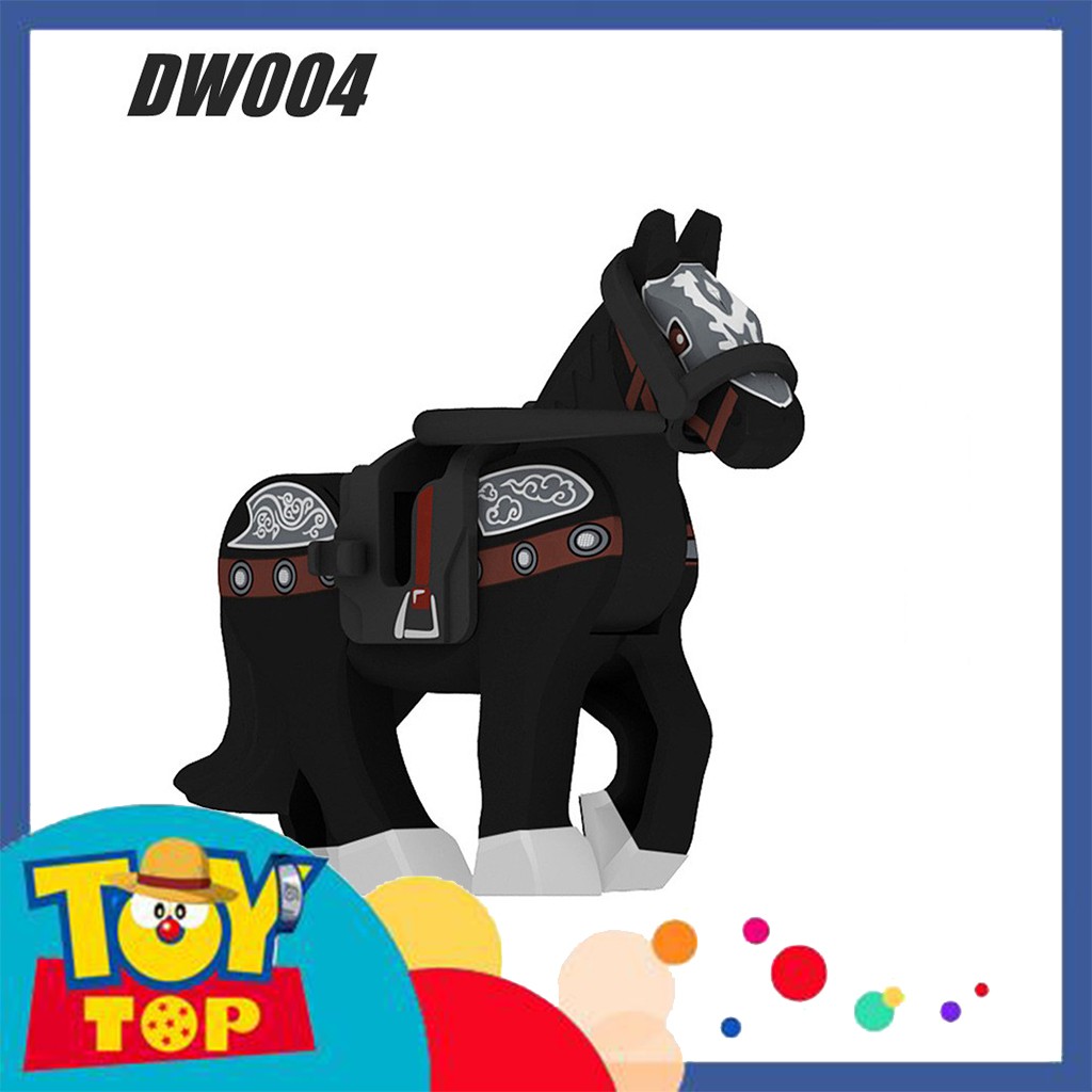 [Một con] Mini non - lego ngựa lắp ráp các mẫu thú cưỡi xích thố tam quốc và phụ kiện DW001 - DW006