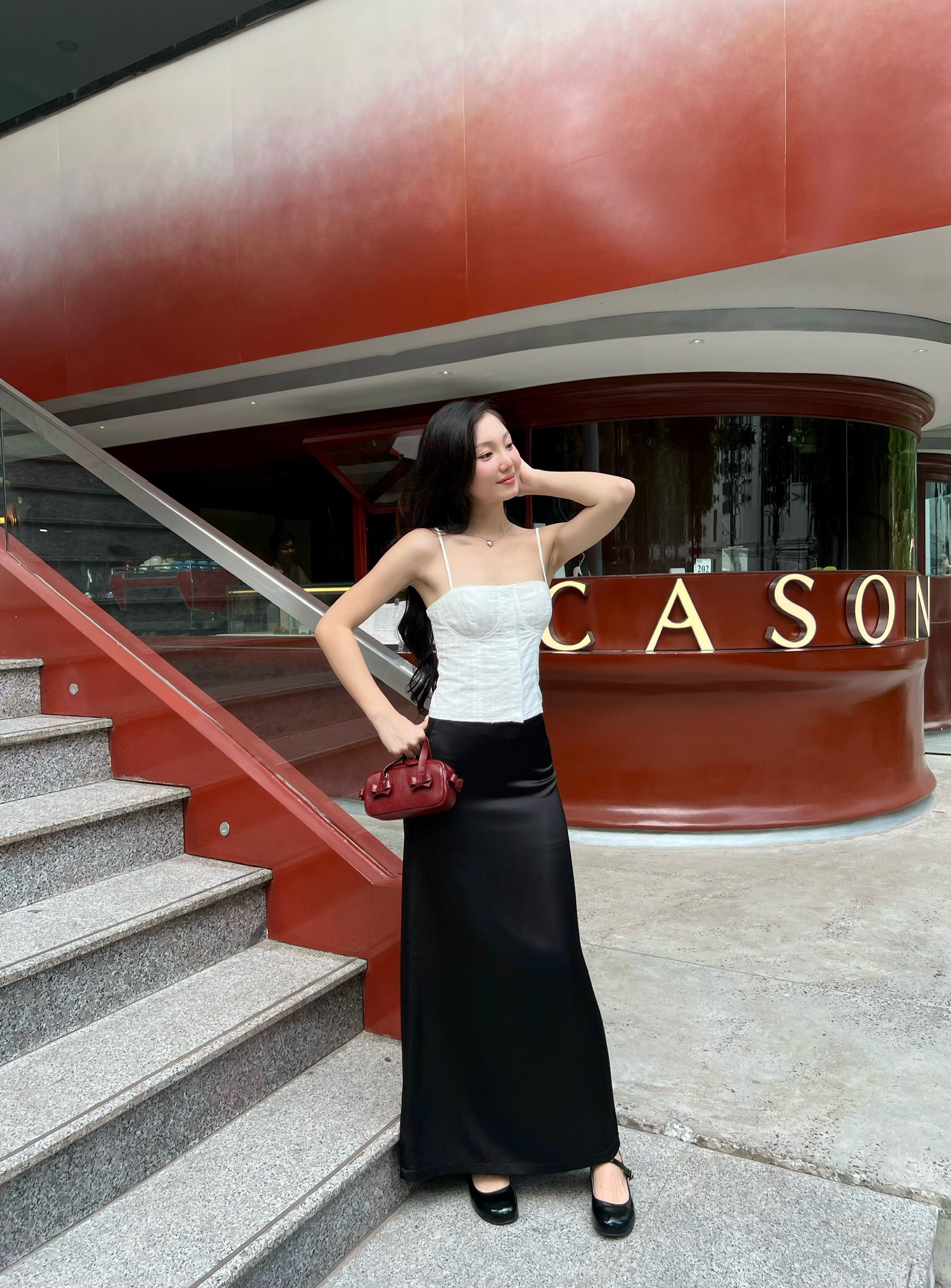 MÌ - CHÂN VÁY LỤA DÀI JUGI - JUGI SATIN SKIRT
