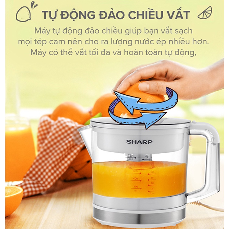 Máy Vắt Cam Sharp EJ-J407-BK/WH - Hàng Chính Hãng