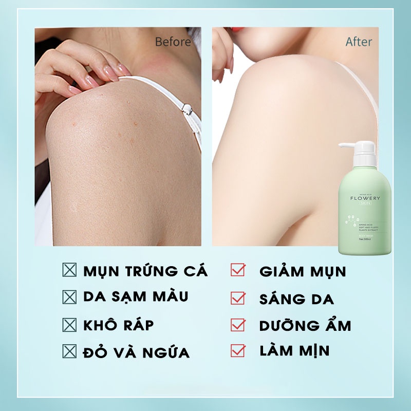 Sữa tắm nước hoa muối biển Flowery 500ml