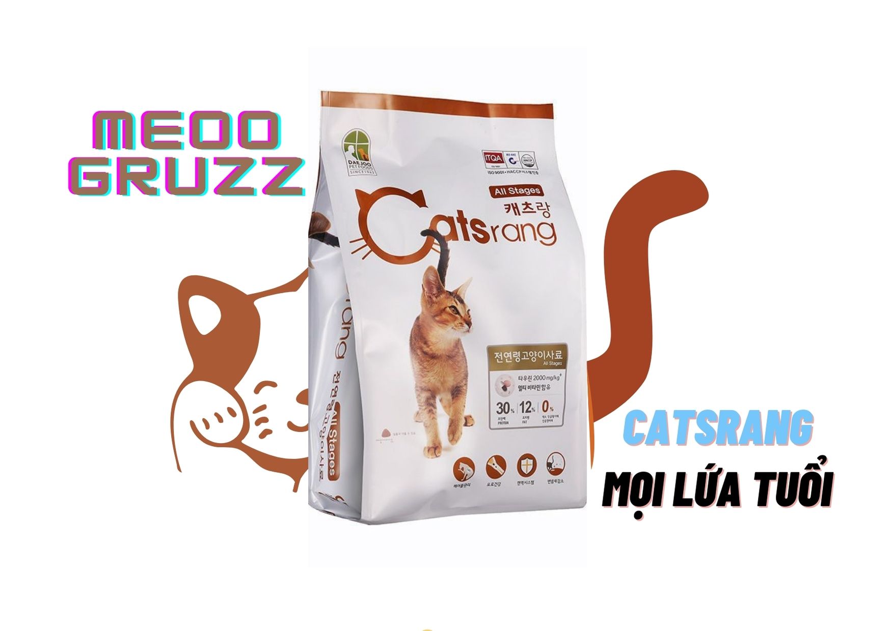 Catsrang 2Kg - Thức ăn/Hạt Cho Mèo Từ 3 Tháng Tuổi (Cam kết chính Hãng)