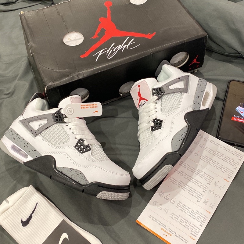 GIÀY JD4 RETRO WHITE GRAY SC [ FULL BOX + FREE SHIP ]
