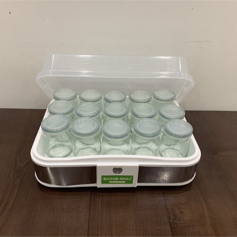 Máy làm sữa chua hương vị truyền thống 15 cốc thủy tinh