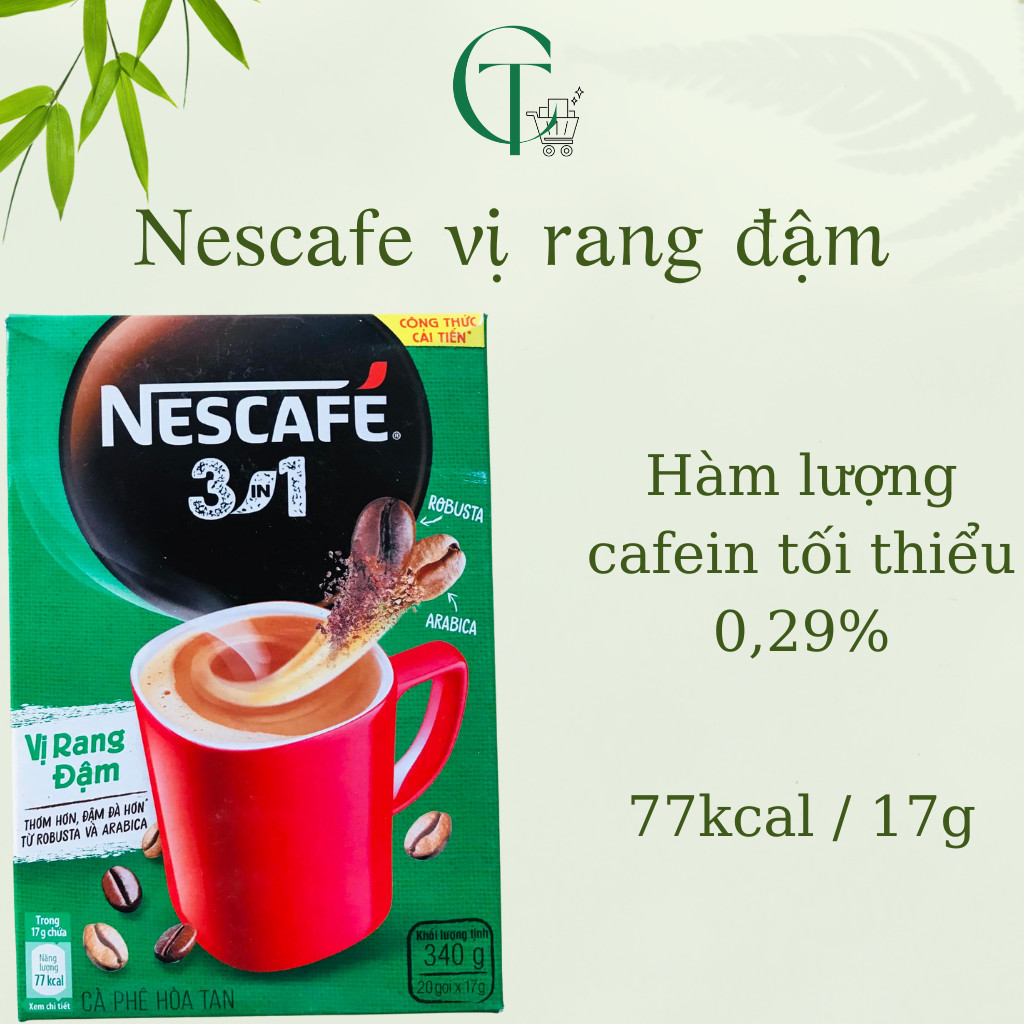 Cafe sữa - cà phê hòa tan Nescafé 3 trong 1 (hộp 20 gói * 17g)