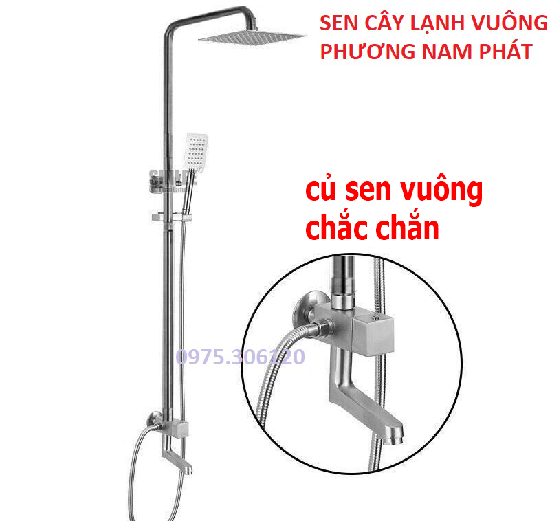 Bộ Sen Cây Tắm Đứng Lạnh INOX 304 N1000 Fotar DÙNG CHO NƯỚC LẠNH nhà đi âm tường 1 đường nước sen cây tắm nóng lạnh