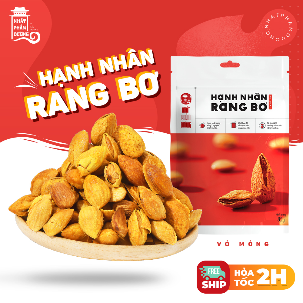 Hạnh nhân rang bơ Nhất Phẩm Đường nhập khẩu Mỹ vỏ mỏng