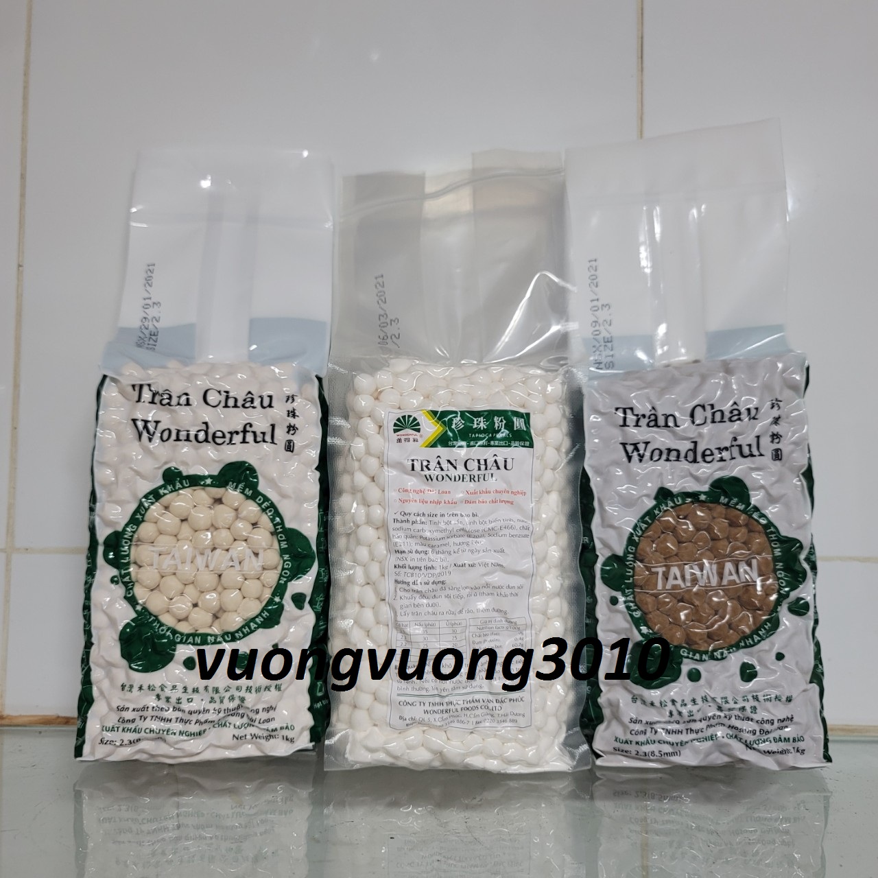 Trân Châu WONDERFUL ( Trắng, Hoàng Kim, Caramel) gói 1kg