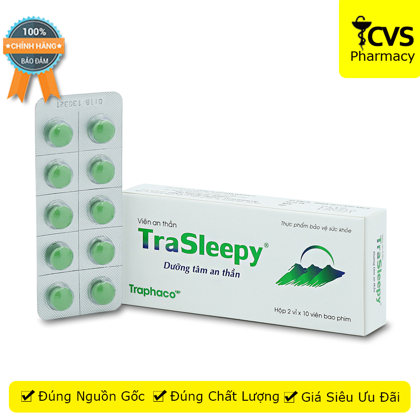 Viên an thần Trasleepy - giúp bạn dưỡng tâm an thần giảm stress - cvspharmacy