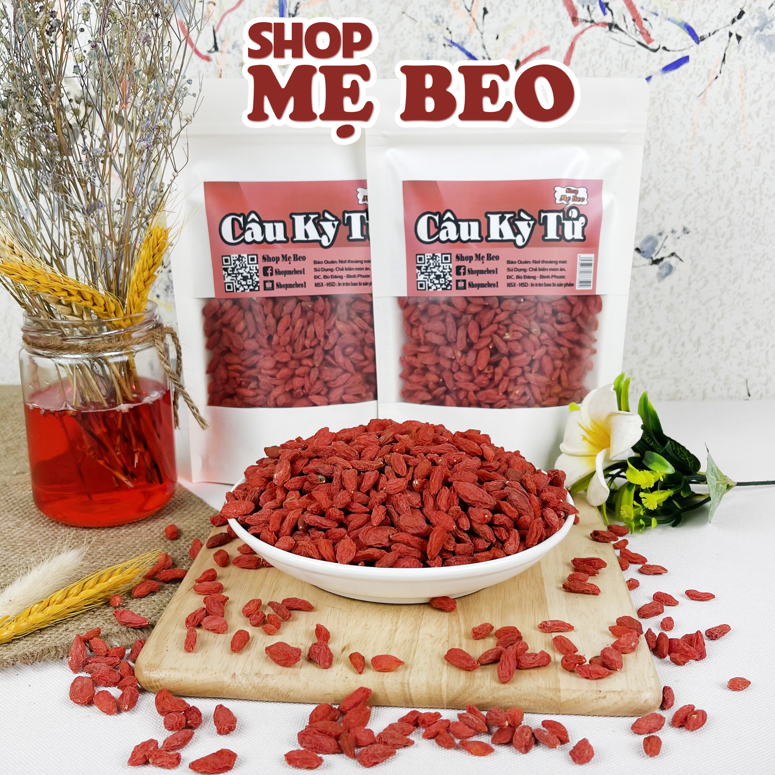 Kỷ Tử Đỏ (Câu Kỉ Tử) Sấy Khô Shop Mẹ Beo