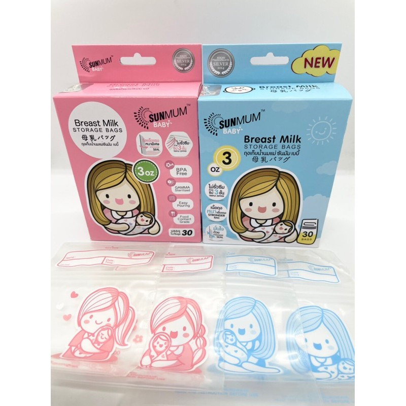 Túi Trữ Sữa Mẹ 100ml SUN ( Hộp 30 Túi )