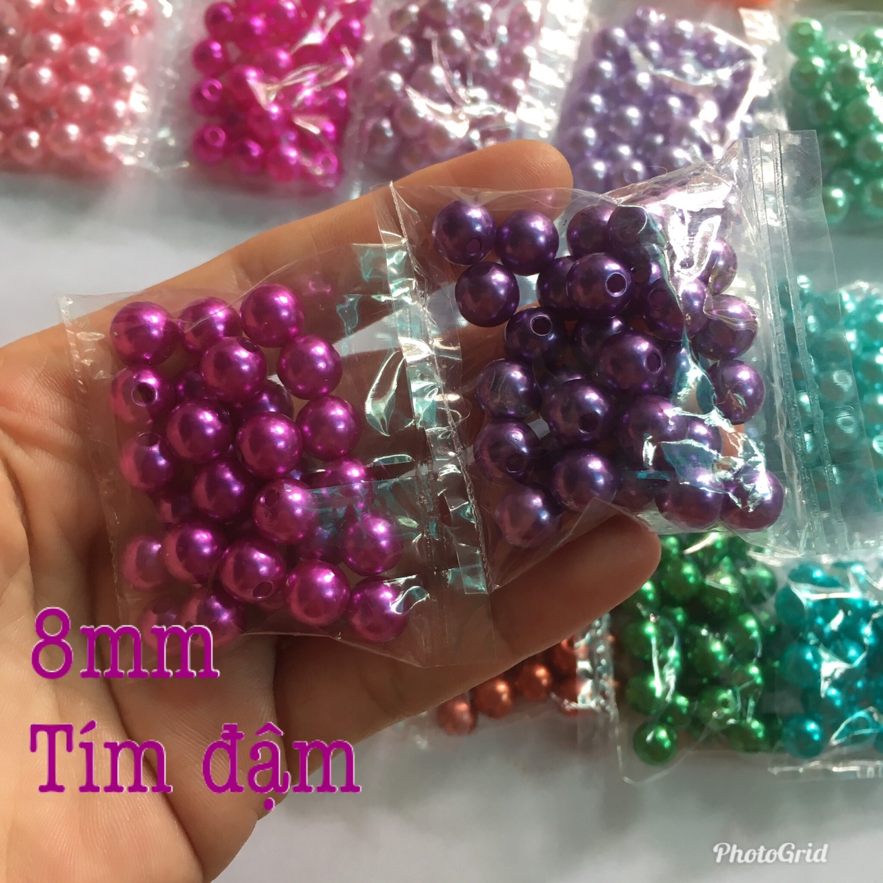 Cườm nhựa ngọc trai nhiều màu