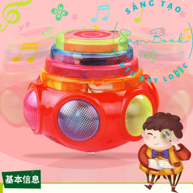Con quay phát sáng vặn cót đồ chơi cho bé