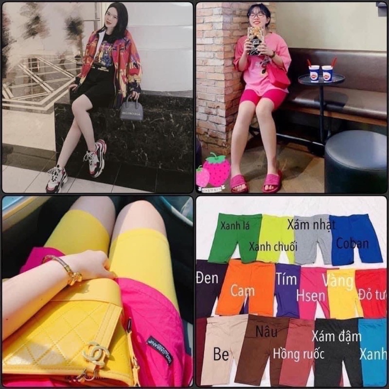 [HCM][Chuẩn Thái] Quần leging RAINBOW Thái dáng Biker - Đùi trên gối
