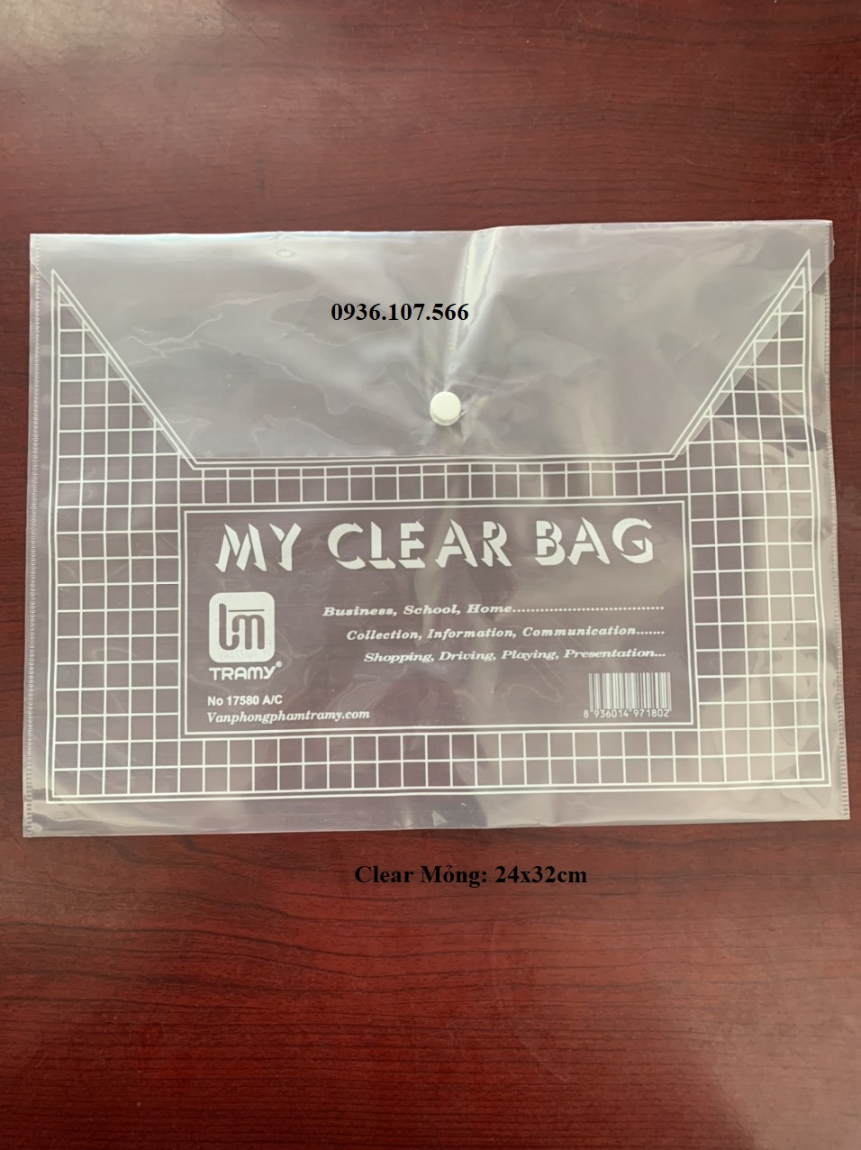 Túi đựng hồ sơ tài liệu,Clear,Cặp khuy Dày Đẹp - 1 Cái