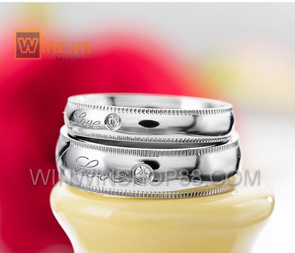 Nhẫn cặp trái tim NC130 (Màu Bạc)
