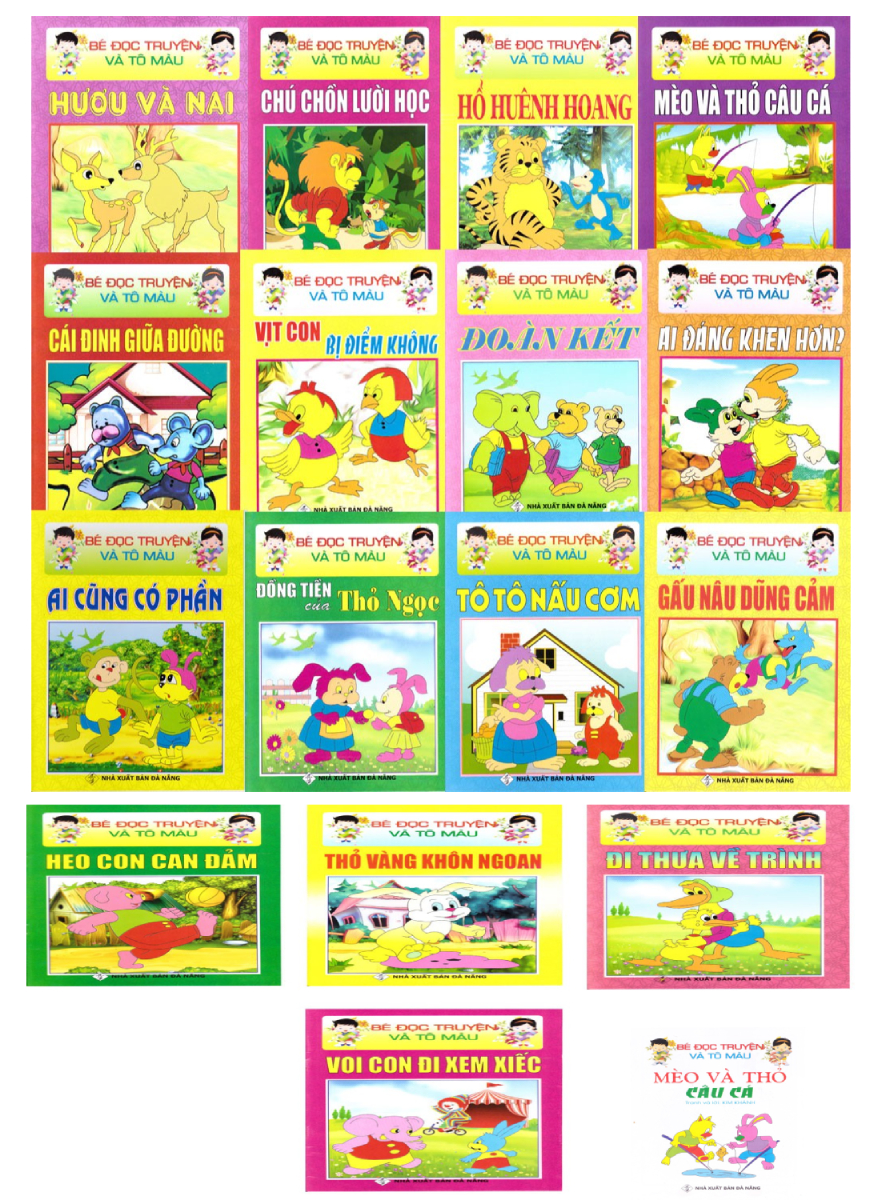 Combo bộ tranh tô màu cho bé có cốt truyện - newshop