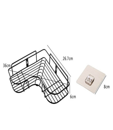 Kệ góc đa năng dán tường siêu chắc màu đen ( đã bao gồm miếng dán)