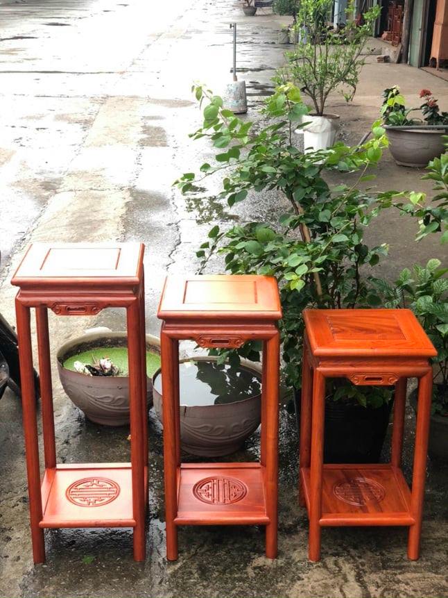 Đôn chân tròn, gỗ hương đá