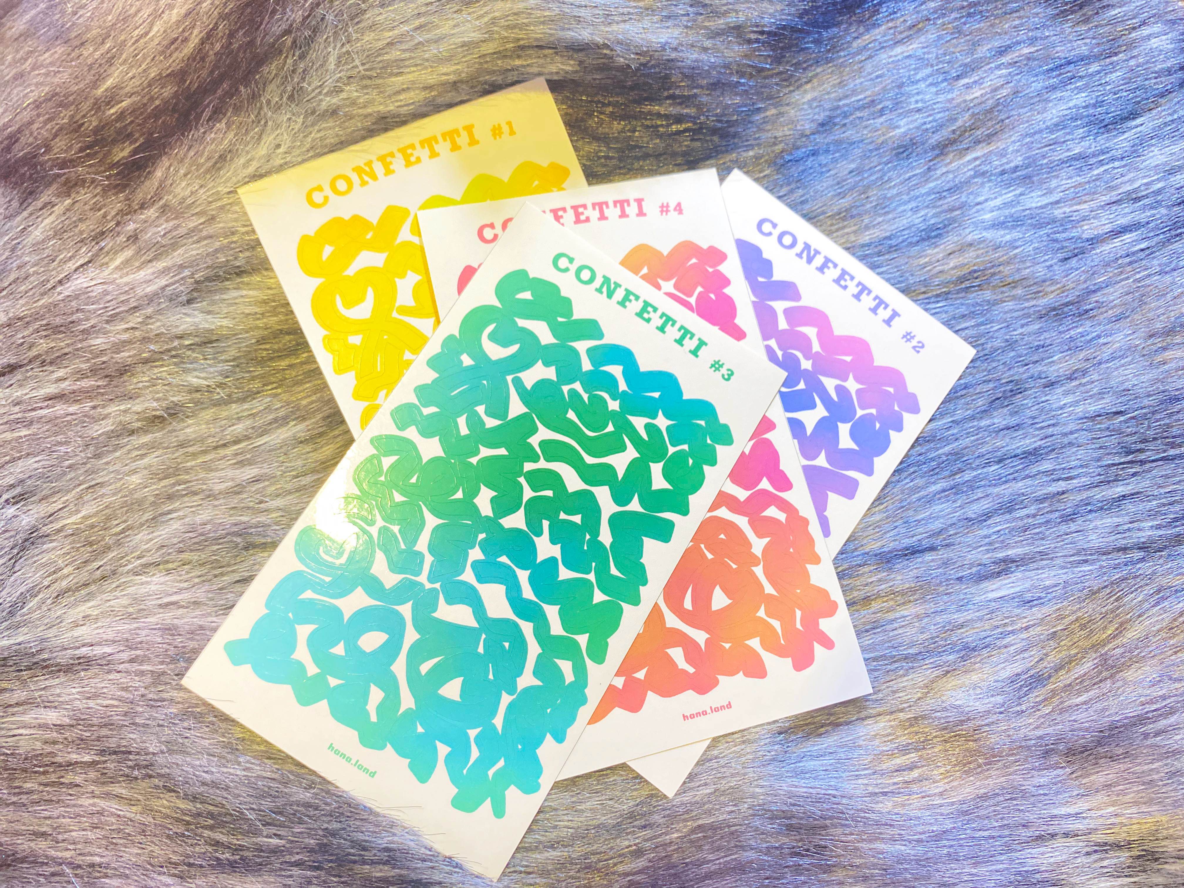 [Confetti #3] Sticker decal confetti pastel gradient hoa giấy #03 _ hanaland