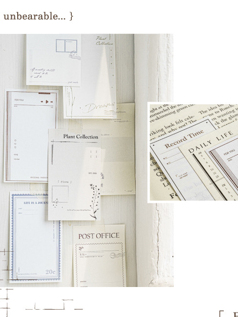 Junarystudio - Set 30 miếng giấy note giấy nền đơn giản trang trí sổ tay bullet journal