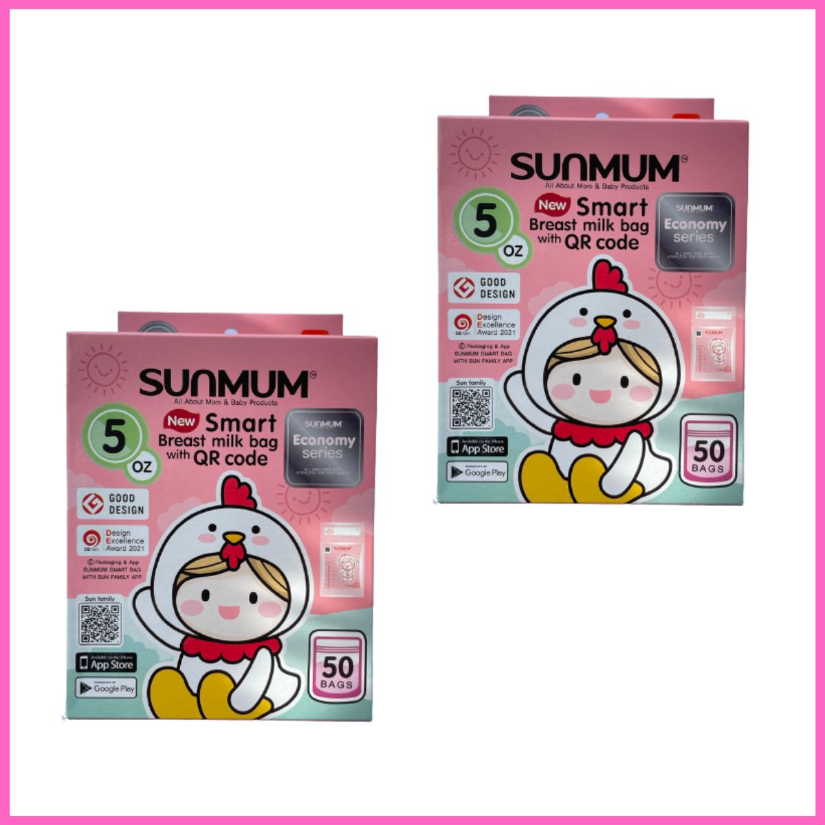 [Mẫu mới 150ml] Túi trữ sữa (đựng sữa) Sunmum 150ml Thái Lan