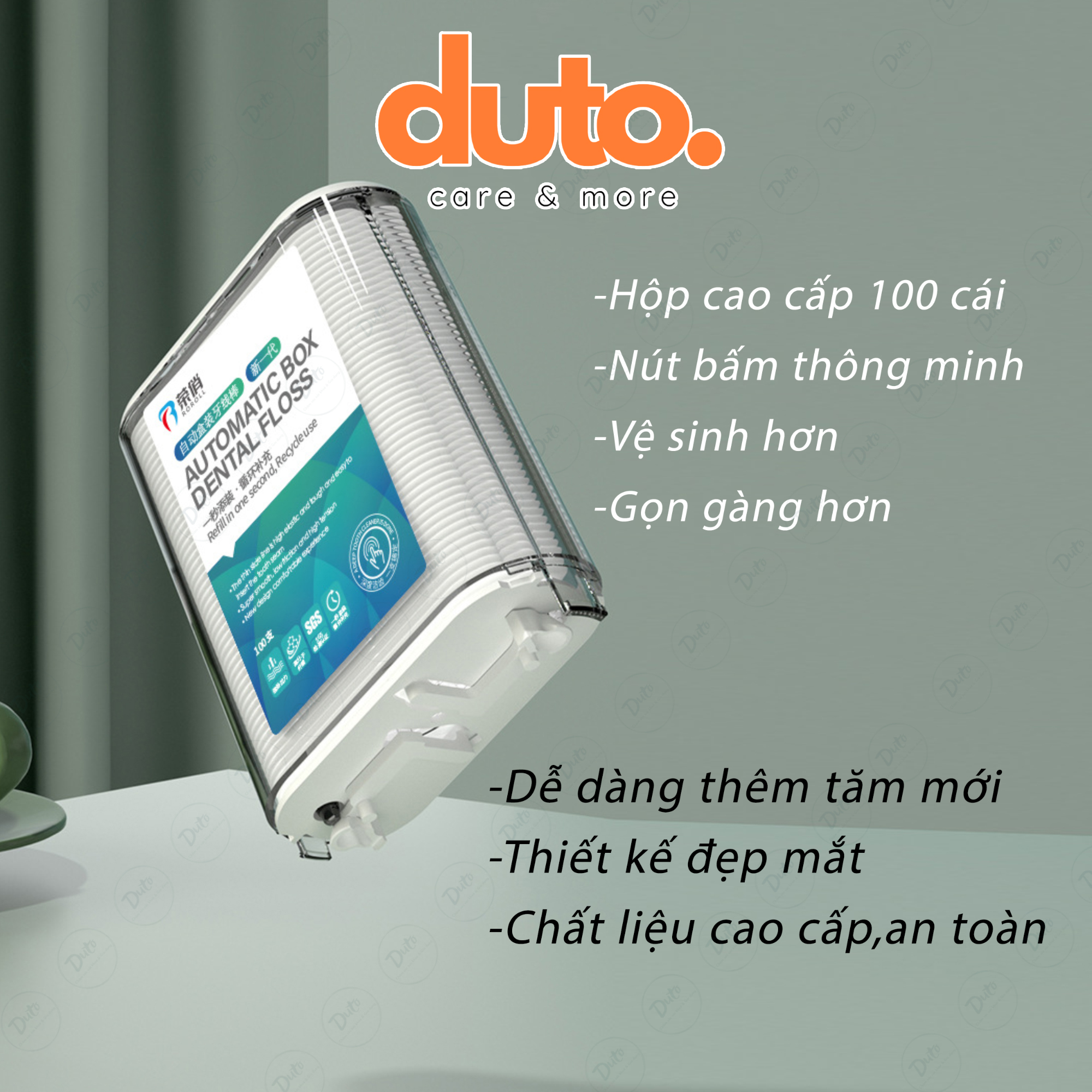 BẢN ĐẶC BIỆT Hộp đựng tăm thông minh,sẵn 100 cái,nút bấm tự động