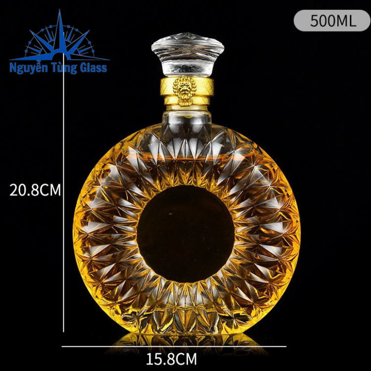 Chai đựng rưou thủy tinh XO 500ml CÓ TEM