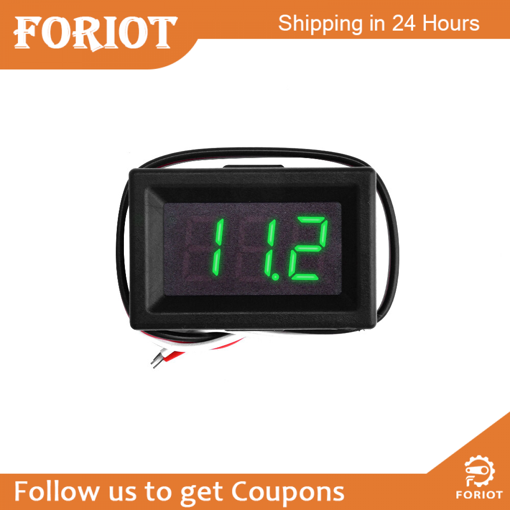Foriot Vôn Kế Kỹ Thuật Số 0.36 Inch DC 3-30V Thiết Bị Kiểm Tra Điện Áp Đồng Hồ Đo Điện Áp 3 Dây Màn Hình LED Cho Xe Hơi Gắn Bảng Điều Khiển Động Cơ