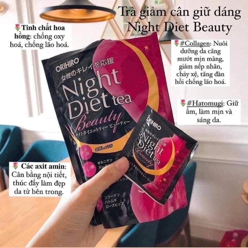 Trà giảm cân night diet tea beauty Orihiro (16 gói )
