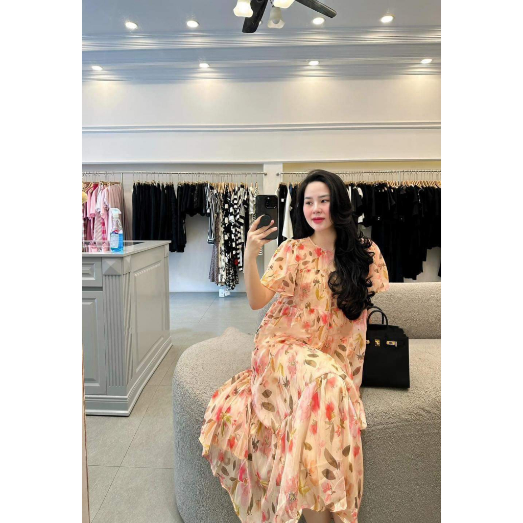 Đầm bầu xinh-váy bầu giá rẻ họa tiết tim xinh