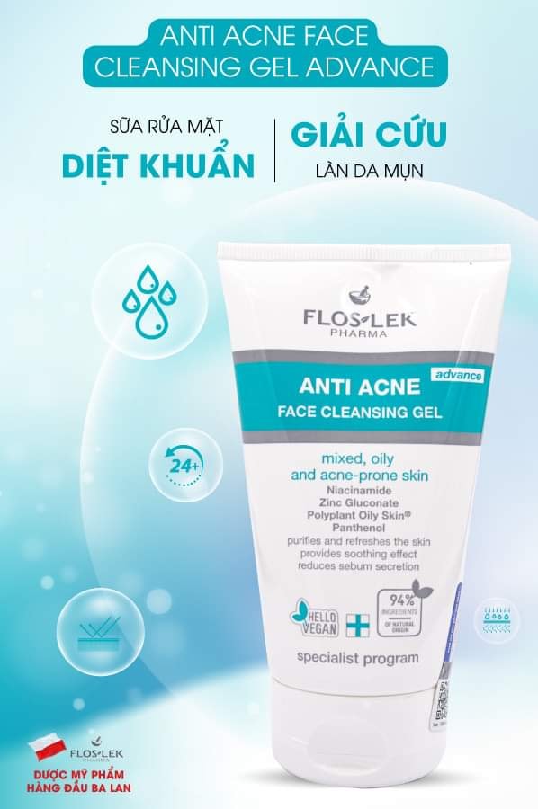 Sữa Rửa Mặt Cho Da Dầu Mụn Anti Acne 125ML