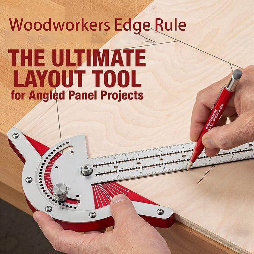 Adjustable Two-Arm Angle Measuring Ruler for Woodworking / Engineering / School / Office Use