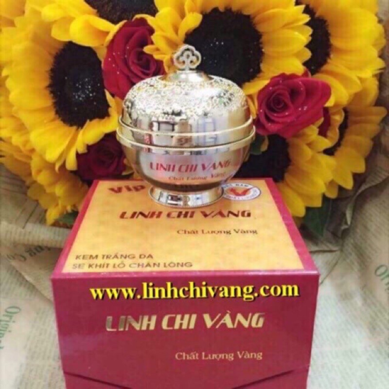Kem dưỡng trắng da Linh Chi Vàng 35g đủ giấy