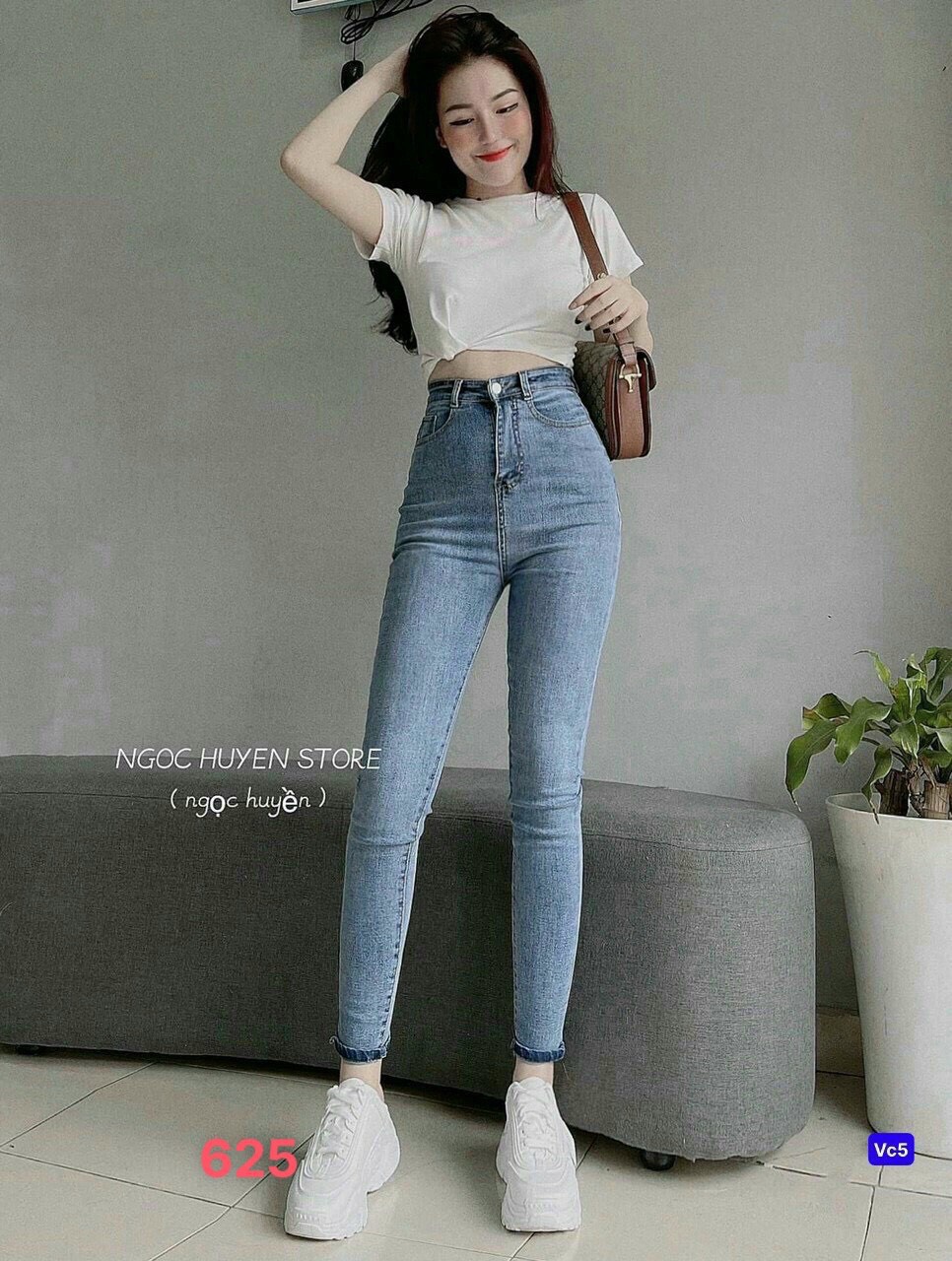 Quần Jean Skinny Nữ Dáng Ôm Lưng Cao Trơn Basic Siêu Tôn Dáng, Quần Jean Nữ Xám Túi Kiểu Trẻ trung Chất Jean Co Giãn -XÁM STORE92 MS614