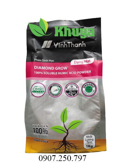 Phân bón sinh học Humic Mỹ Diamond Grow dạng hạt 1kg