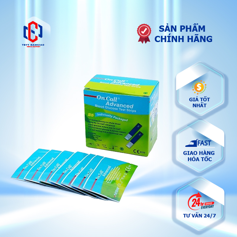 Que thử đường huyết Acon On call Advanced 25 que