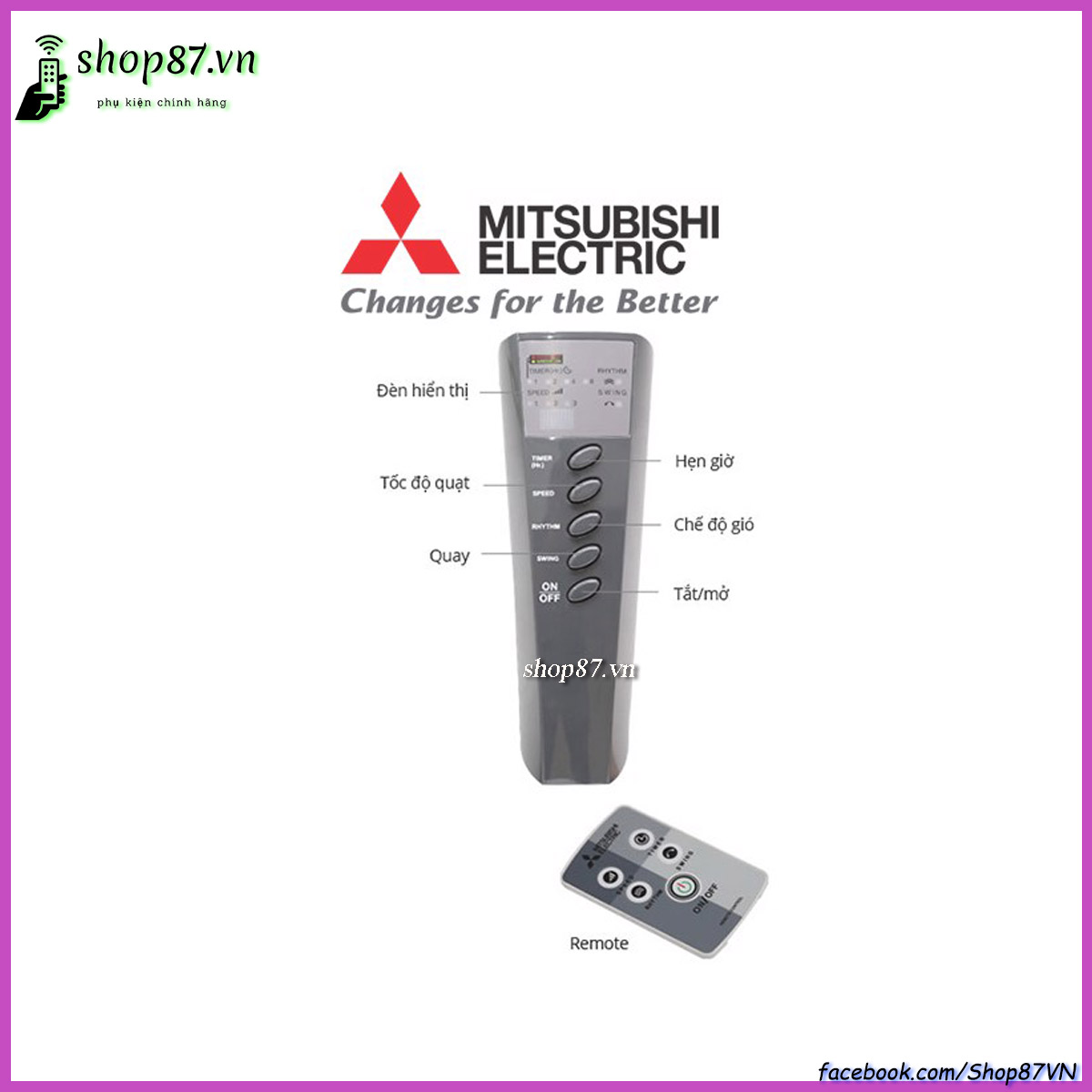 Remote điều khiển quạt Mitsubishi