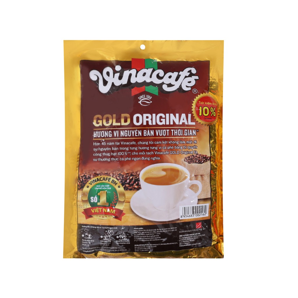 Cà phê sữa VinaCafé Gold Original 800g (40 gói x 20g)
