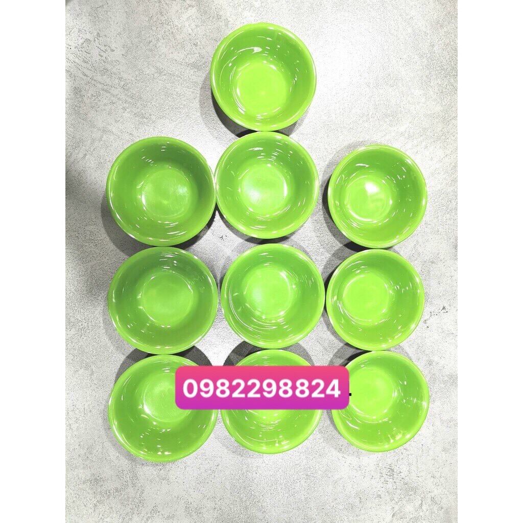 [HCM]Bộ 10 Chén Chấm Melamine Màu Xanh IN -Tl