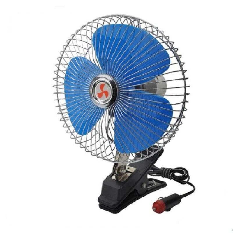 Quạt mini 12V dùng cho ô tô có chân đế kẹp xoay 360 độ làm giảm nhiệt độ trong xe vào ngày nắng nóng