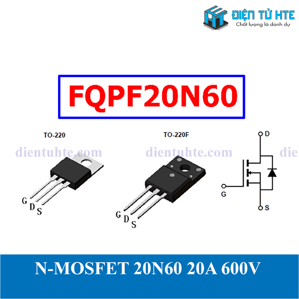 N-MOSFET công suất 20N60 20A 600V TO-220