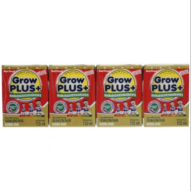Sữa bột pha sẵn nuti grow plus đỏ 110ml*4 hộp