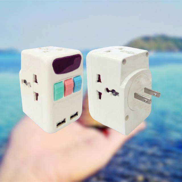 Ổ CẮM DU LỊCH ĐA NĂNG 2 CỔNG USB TA4 MPE (TA4)