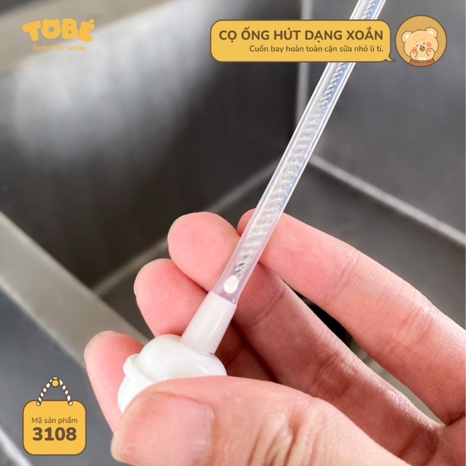 Bộ cọ rửa bình sữa silicone Tobé