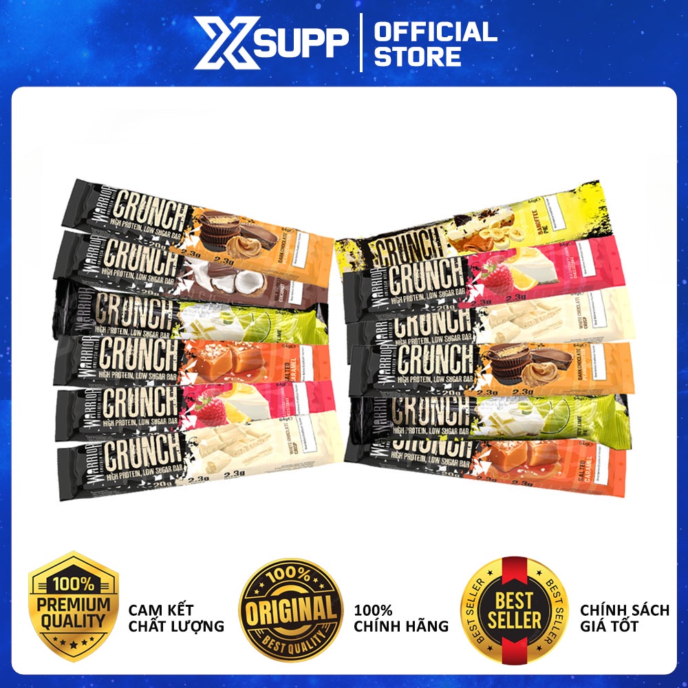 Warrior Crunch High Protein Bar, Low Sugar Bar