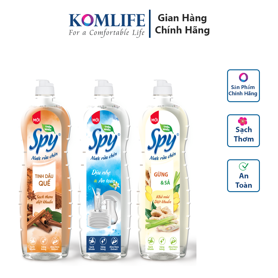 Nước rửa chén bát SPY thiên nhiên 380ml hương Quế