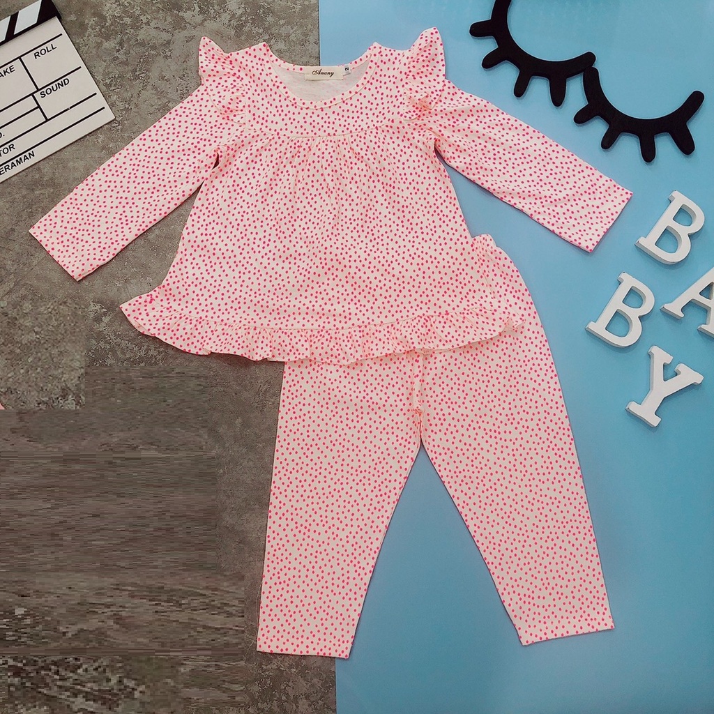 Bộ Dài Tay Bé Gái Thun Mềm Co giãn 8kg-20kg Trang 25 Kids AB015