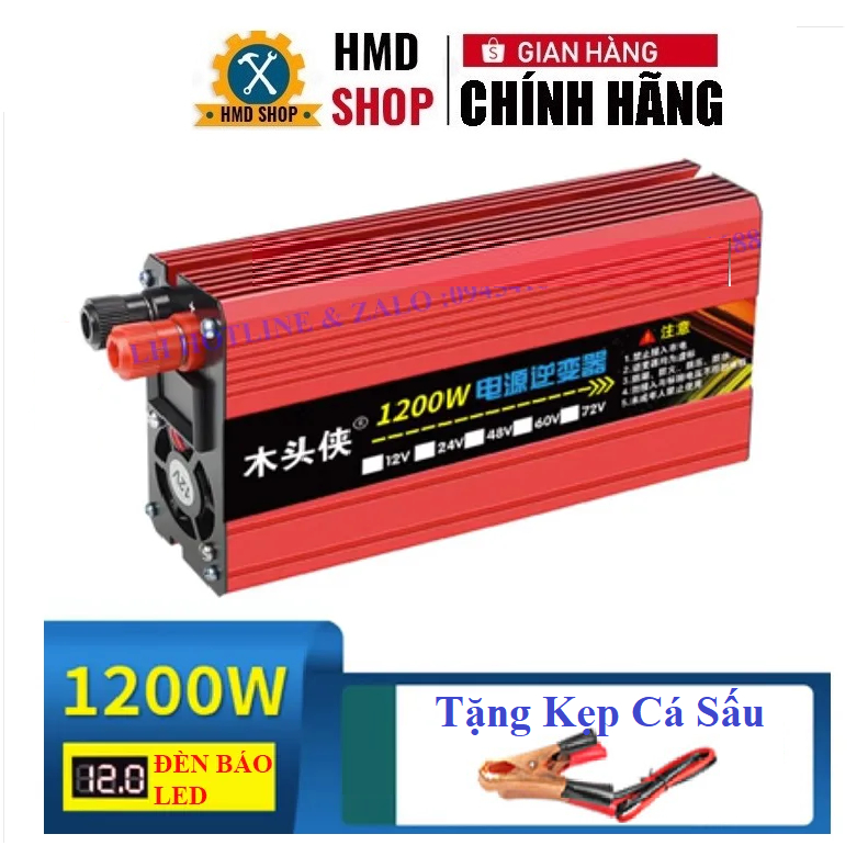 Bộ kích điện 12v lên 220v 1200w